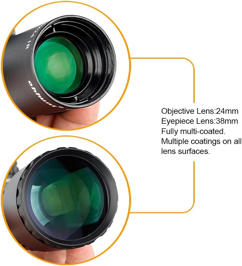 1-6x24 Rifle Scope First Focal Plane Red Illuminated Reticle with Scope Rings 30mm Picatinny High Profile N390143