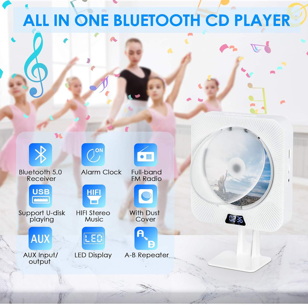 CD Player with Bluetooth, FM Radio, Remote Control, Pack of 2 R5695