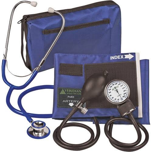 ProKit Aneroid Sphygmomanometer with Dual Head Stethoscope, Adult, Royal Blue Q1531