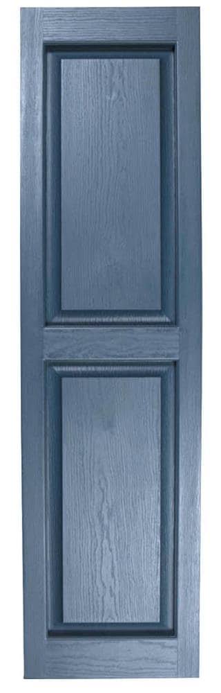 Indigo Blue Raised Panel Vinyl Exterior Shutters 2-Pack O2896