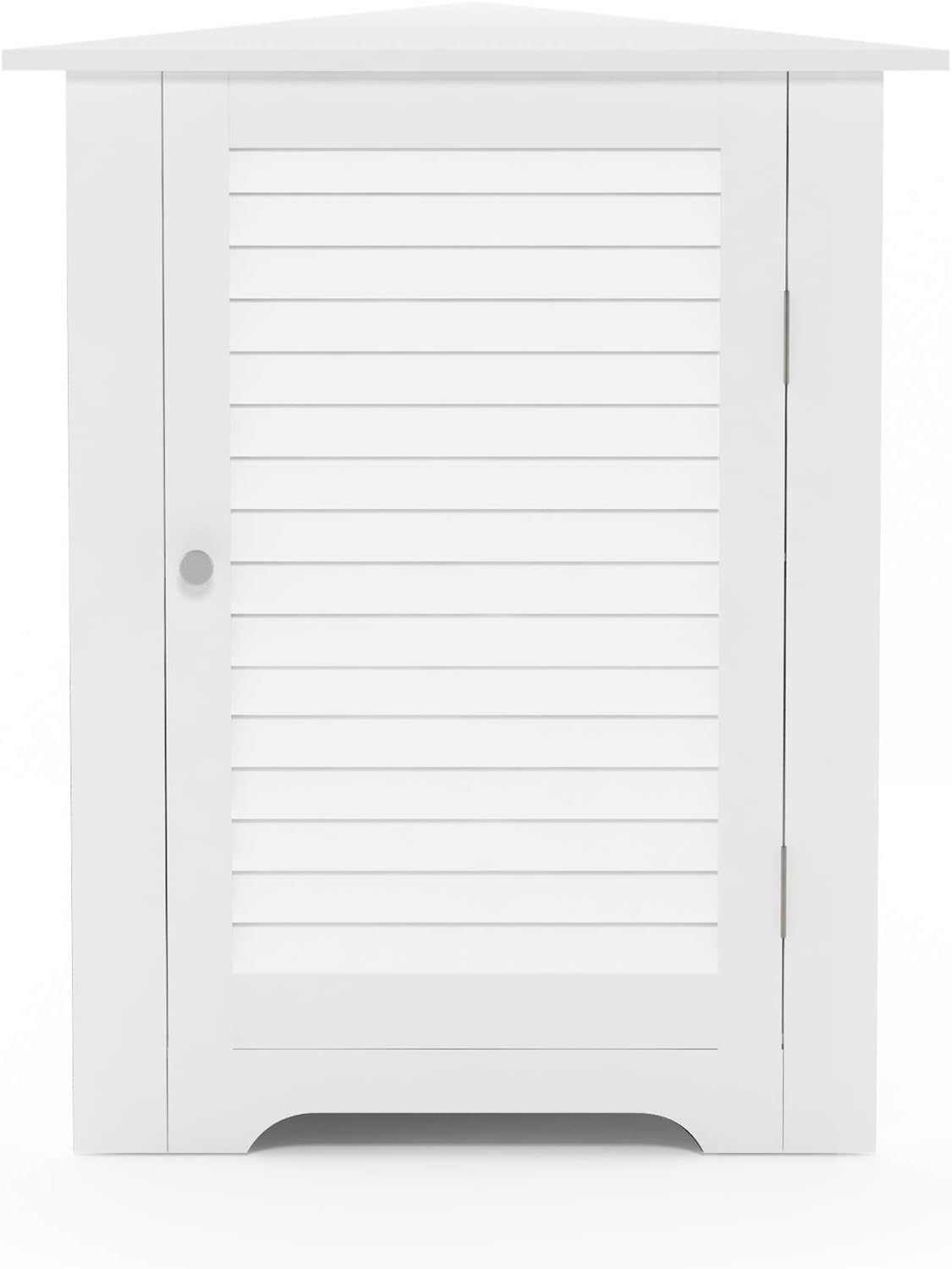 White Corner Louver Door Cabinet U644