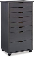Gray Wood Rolling Storage Cart E149