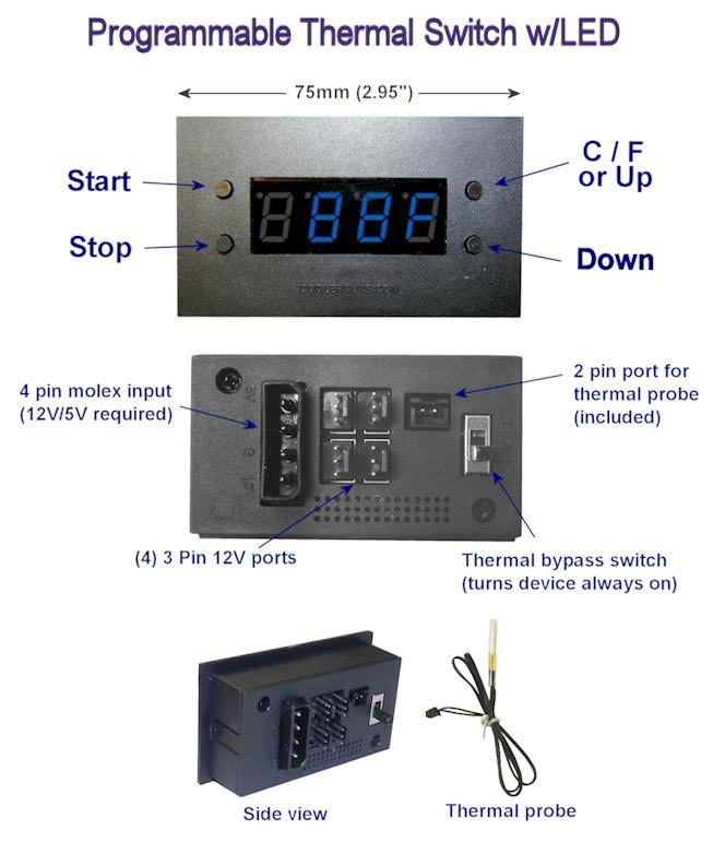 Deluxe 120mm Fan Cooling Unit with Programmable Thermal Controller Z7054