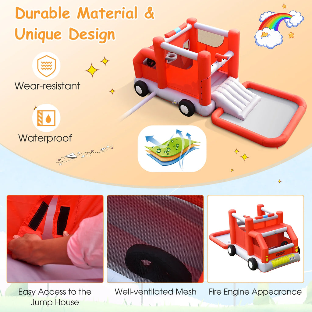 Inflatable Castle Water Park Kids Bounce House with 480W Blower J455