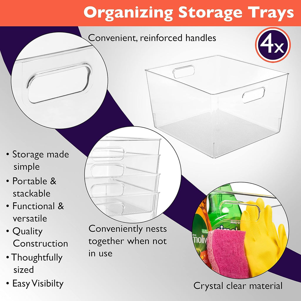 XL Plastic Storage Bins (4 Pack) R50009