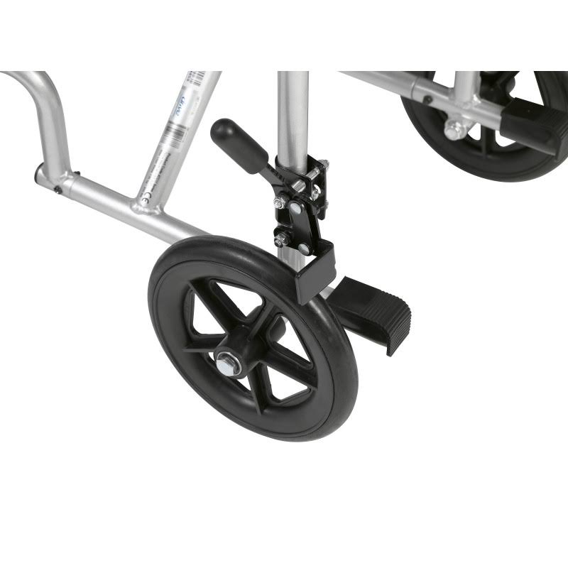 Lightweight Transport Wheelchair, 19x22 Seat, Silver P4906