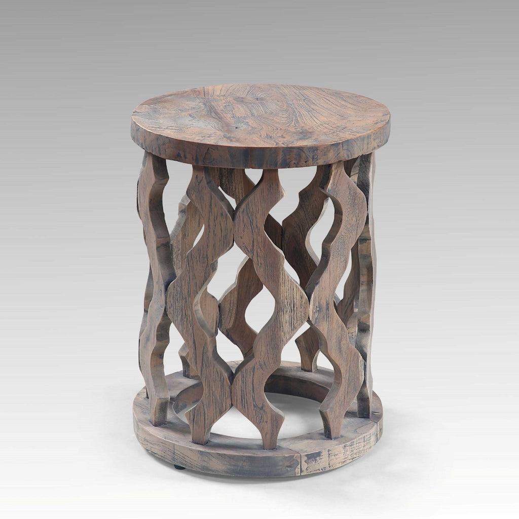 Carved Teak Wood Accent Table Y5005