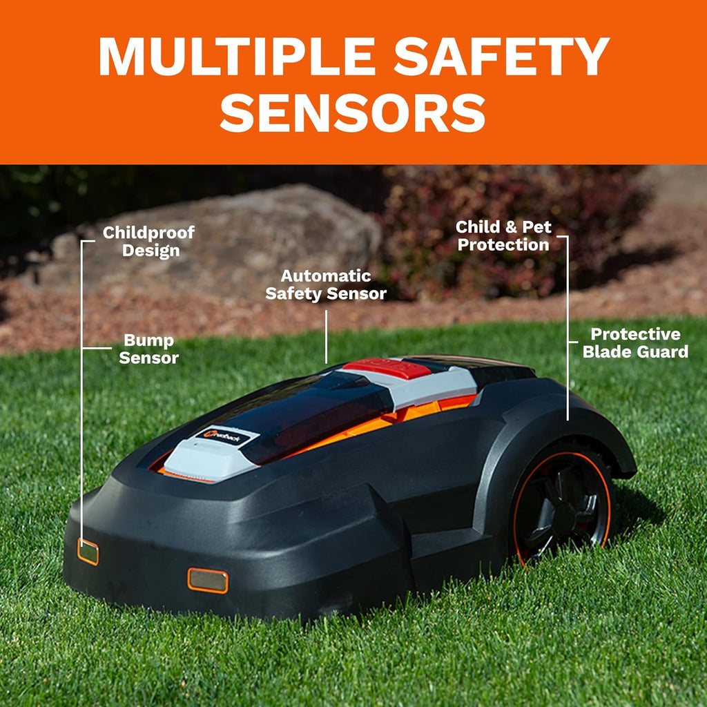 Robot Lawn Mower with 9.5-inch Cutting Width, Brushless Motor O75017