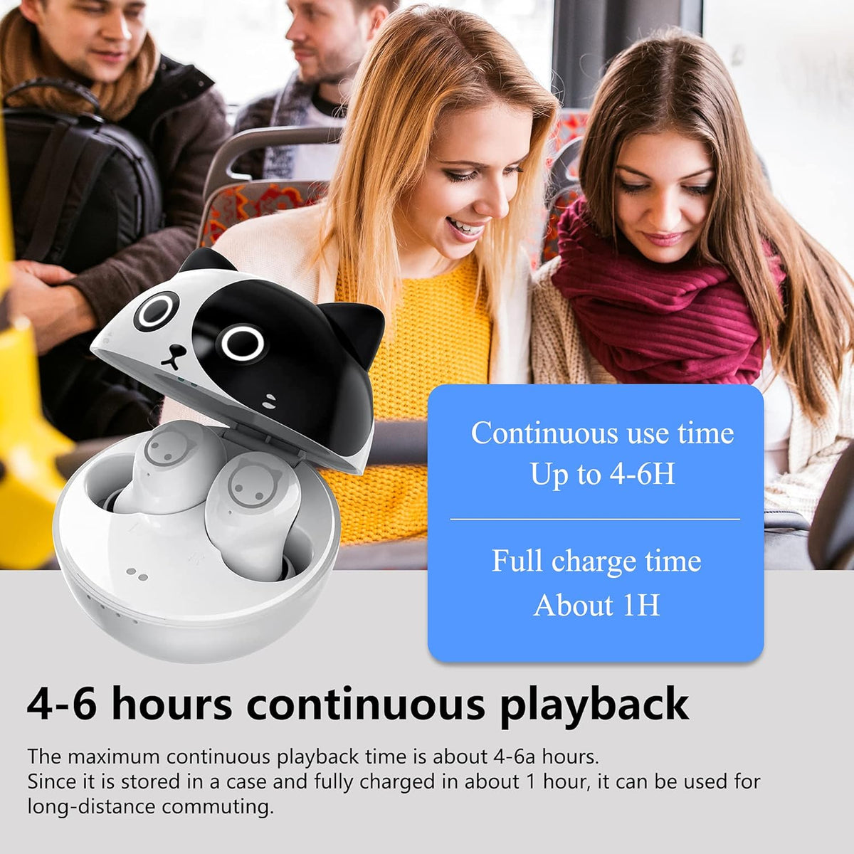 Wireless Earbuds with Wireless Charging Case, IPX6 Waterproof, 36H Playtime, Pack of 2 E7603