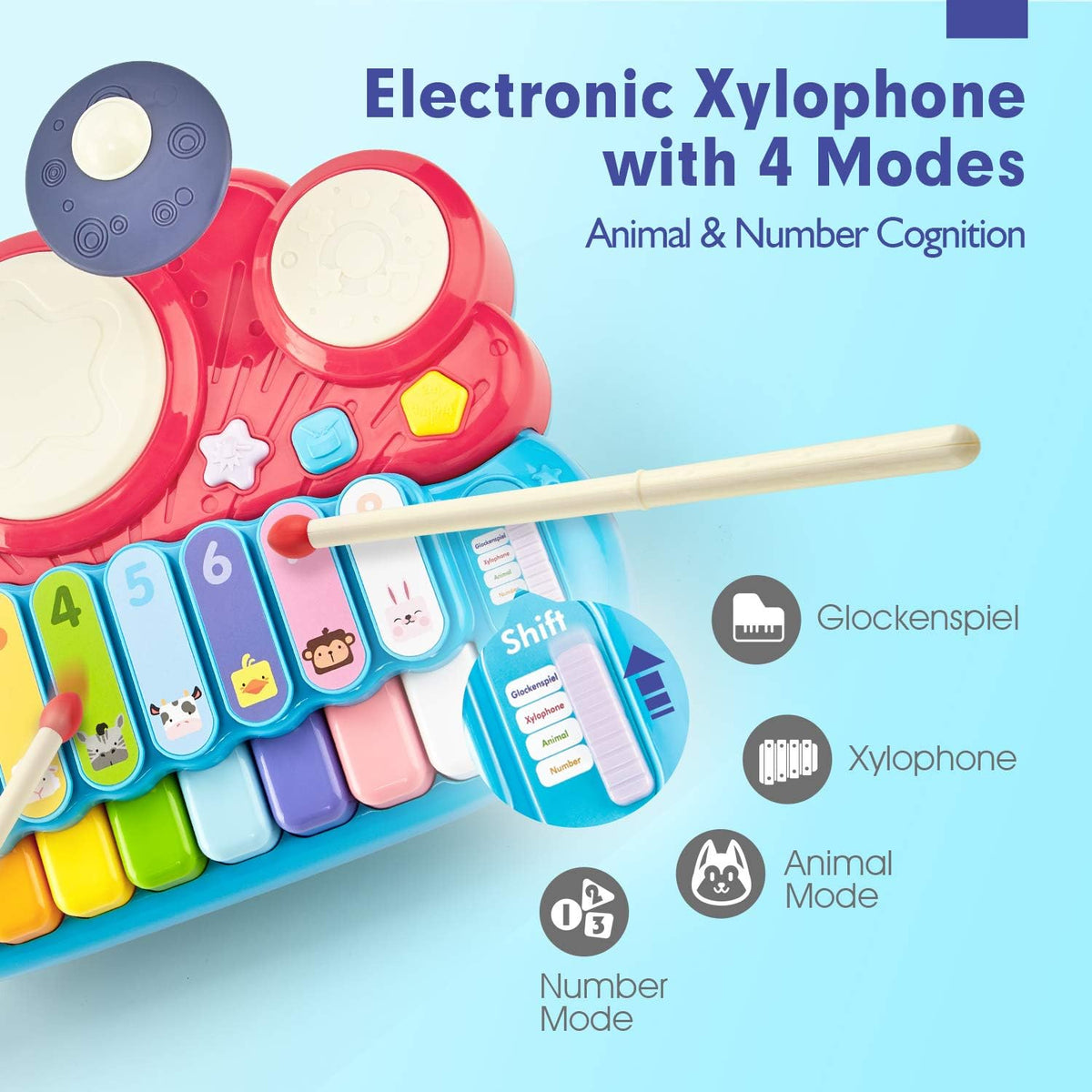 Piano Drum Playset Musical Toys Pack of 2 C3640