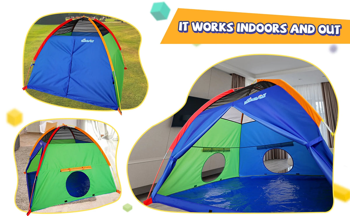 Play Tent for Kids Indoor Outdoor Fun - 60 x 60 x 44 inch O639628