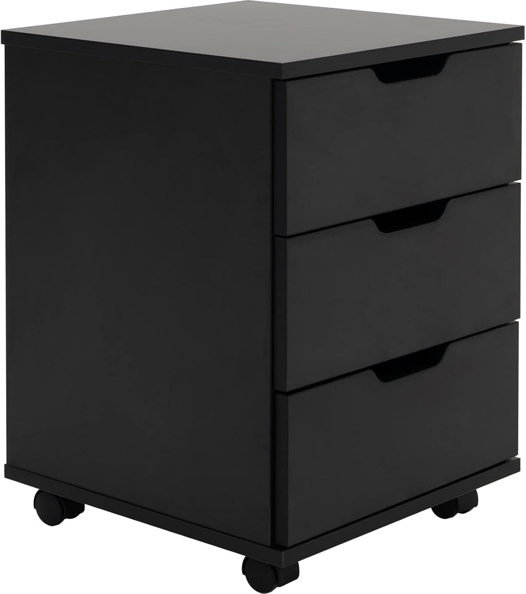 White 3 Drawer Wood Mobile File Cabinet G668978