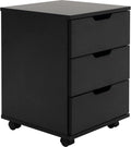 White 3 Drawer Wood Mobile File Cabinet G668978