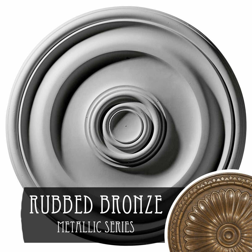 Hand-Painted Rubbed Bronze Ceiling Medallion U717877