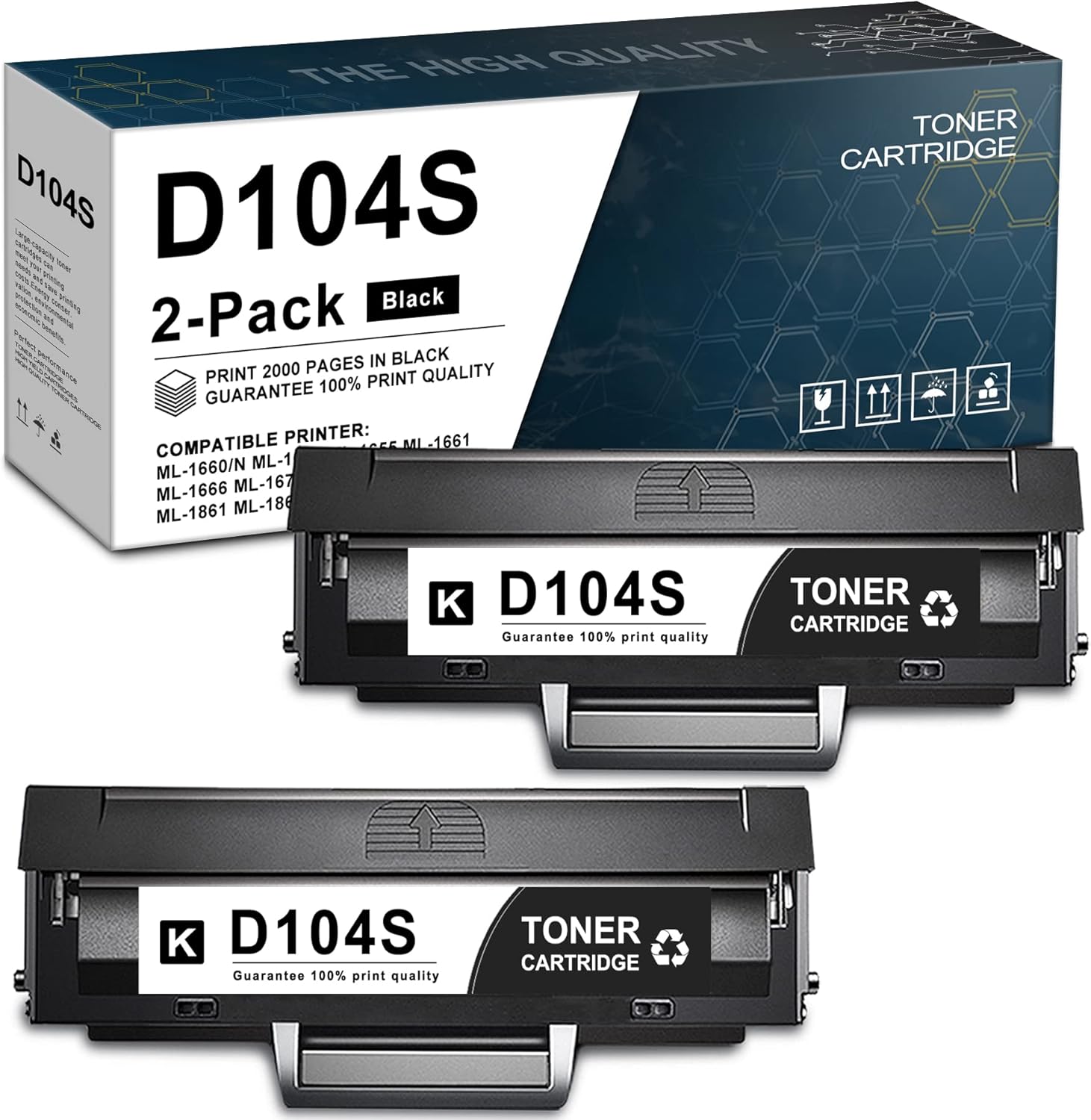 2 Black Compatible Toner Cartridge Q550