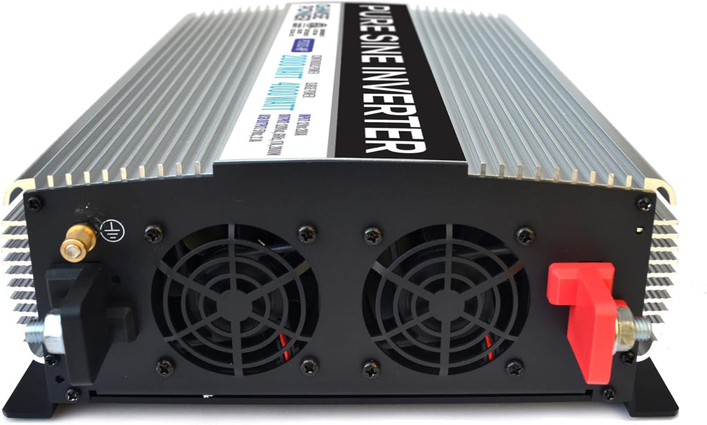 2000W Pure Sine Wave Power Inverter 12V DC to 120V AC with 3 AC Outlets and 1 5V USB Port U329