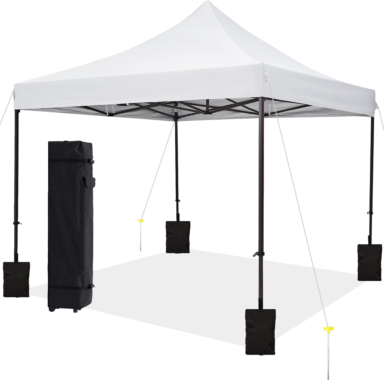 10'x10' Pop Up Canopy Tent with Sand Weights & Roller Bag C3673