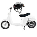 White Retro Electric Scooter with Helmet D836