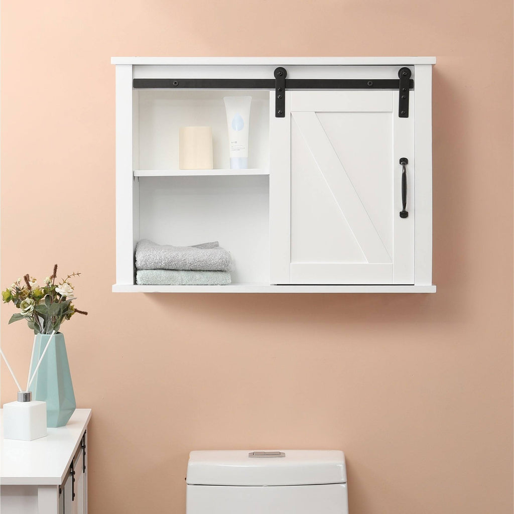 White MDF Bathroom Wall Cabinet R86954