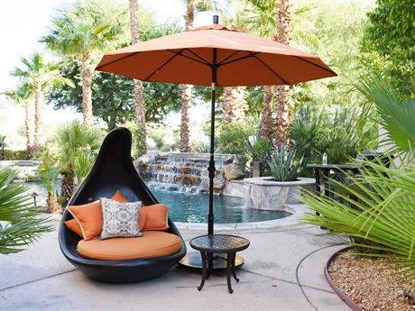 9 Feet Fiberglass Market Umbrella Collar Tilt Bronze/Pacifica/Beige M3818