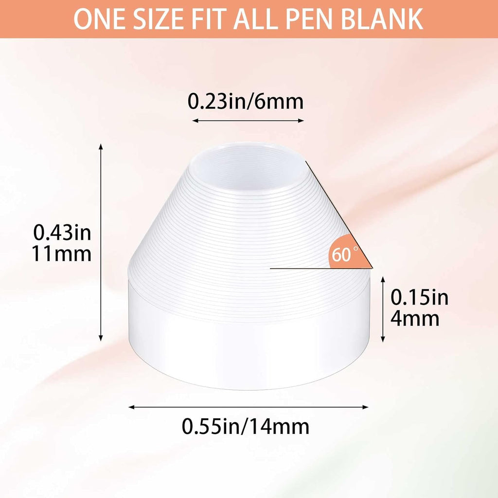 20 Pack White Non-Stick Pen Bushing for CA Finishing Pen Turning L533