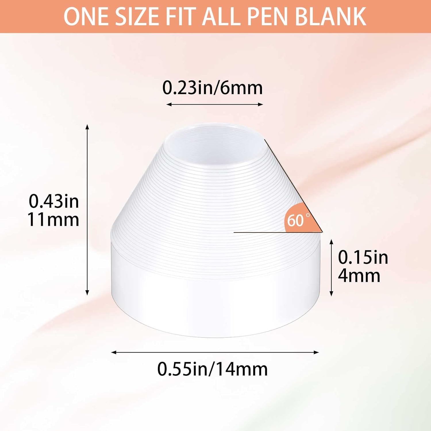 20 Pack White Non-Stick Pen Bushing for CA Finishing Pen Turning L533