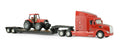 Big Farm Peterbilt Model 579 Semi with Lowboy and Case IH MX305 Tractor Backhoe Loader A389224