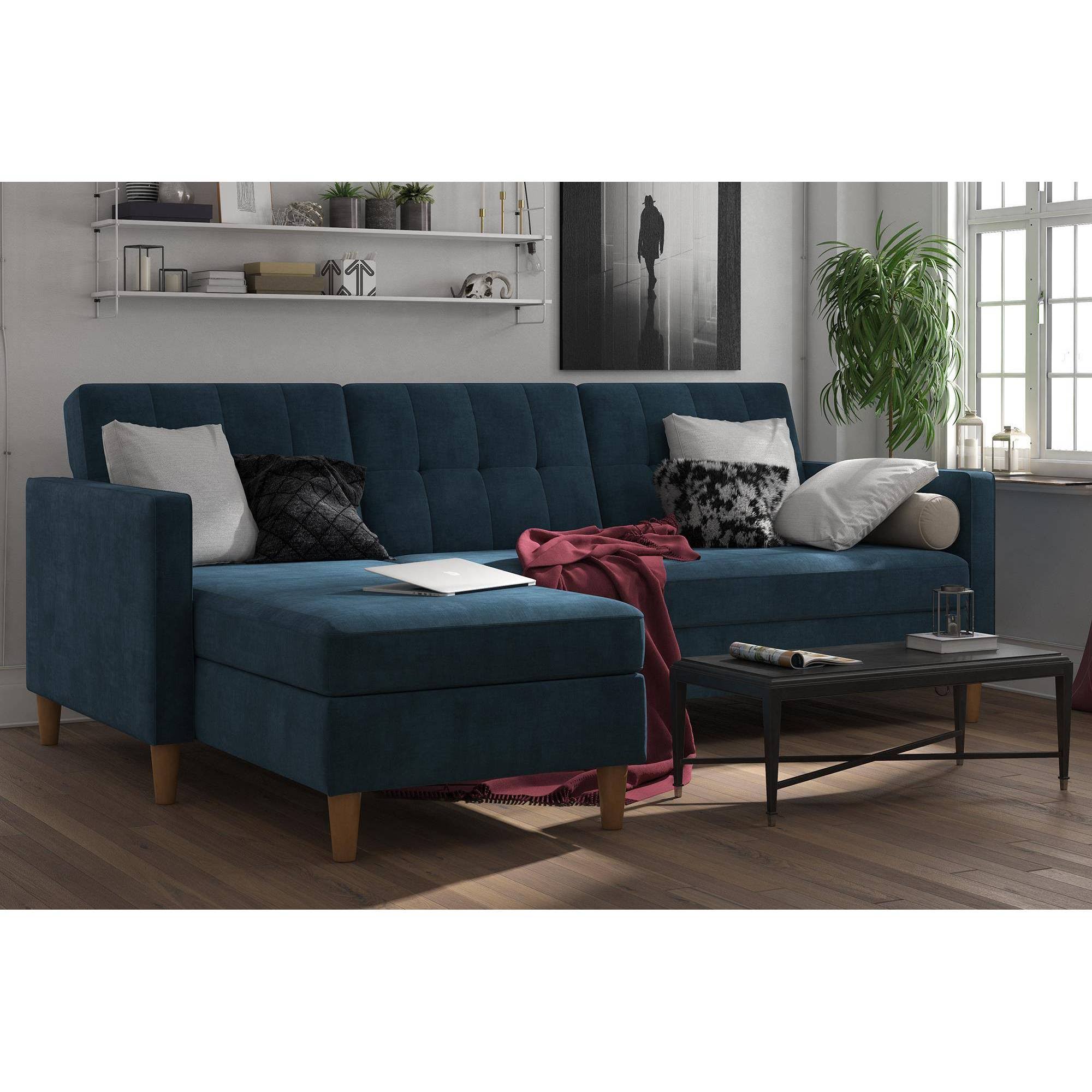 Blue Storage Futon/Sectional R52585