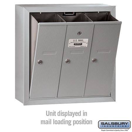 Vertical Mailbox - 3 Doors - Aluminum - Surface Mounted H8775