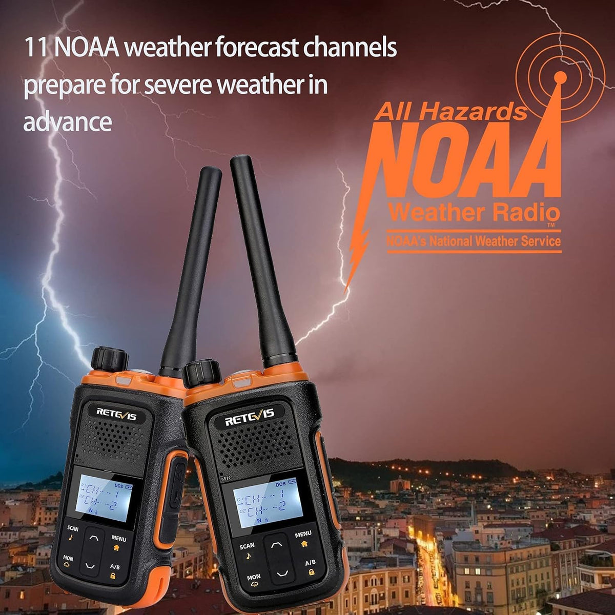 4 Pack Rechargeable 2 Way Radio with LCD Screen F11756