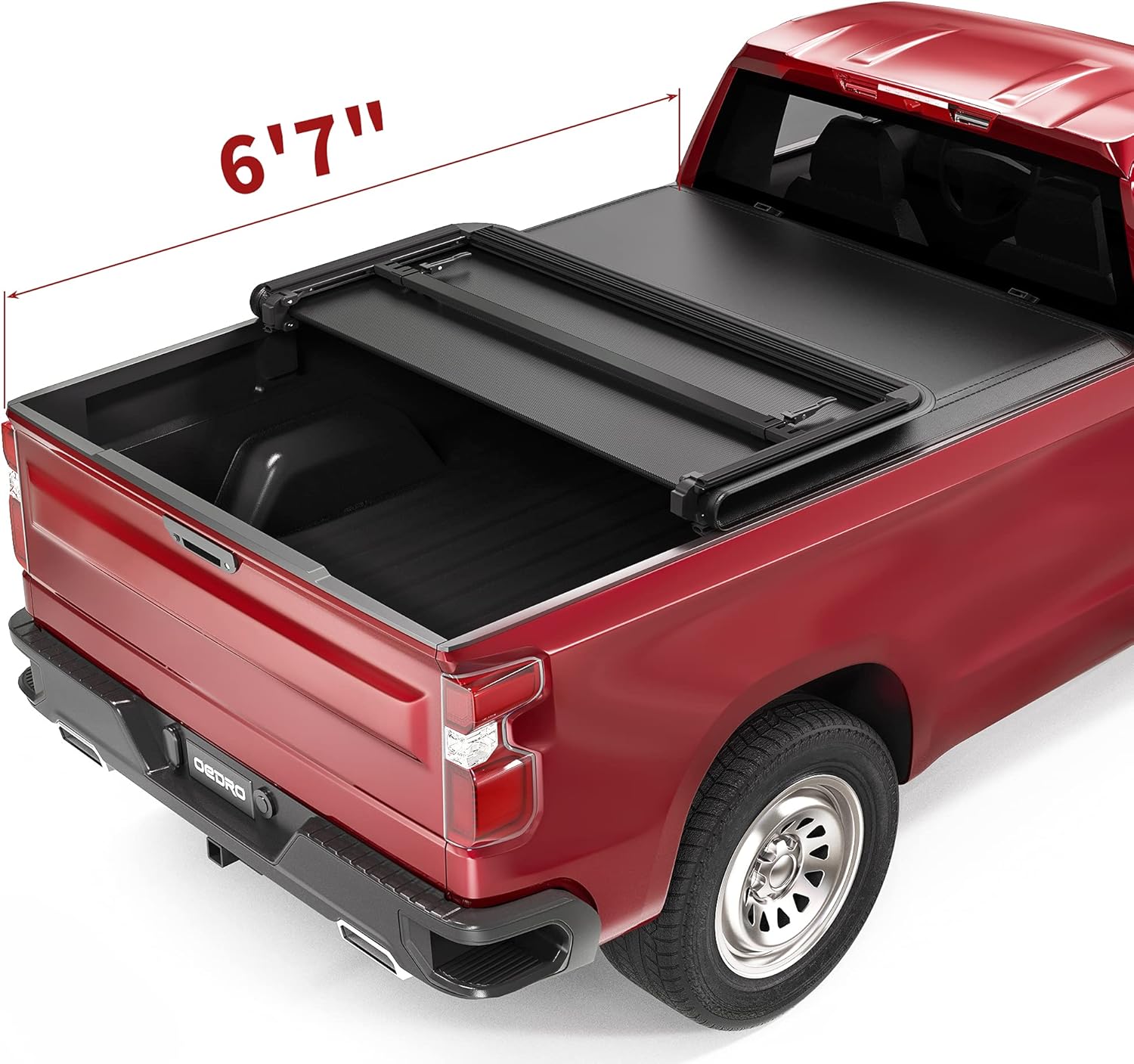 Hard Tri-fold Tonneau Cover with Built-in Light Strip J51741