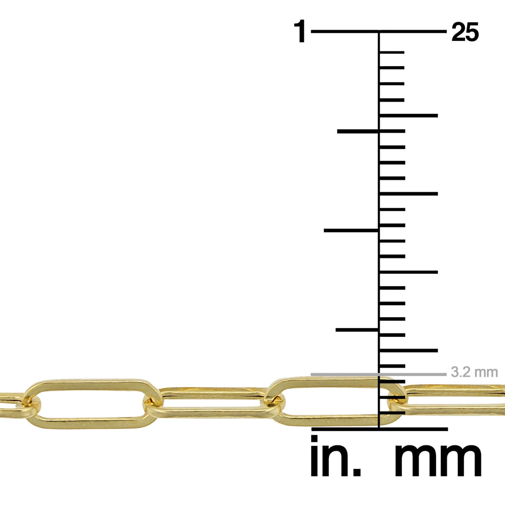 14k Yellow Gold Polished Paperclip Chain Necklace (3.2 mm, 18 inch) V171662