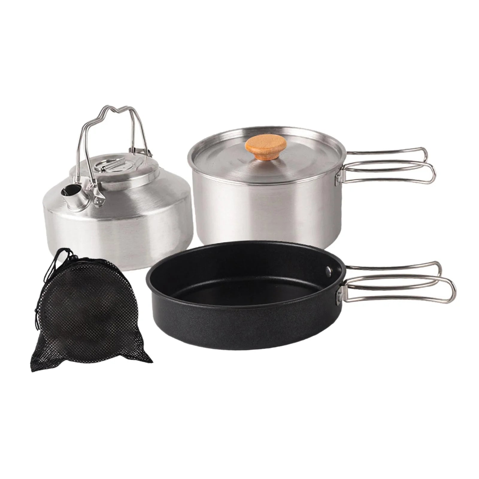 Camping Cookware Set with Saucepan and Kettle N757174