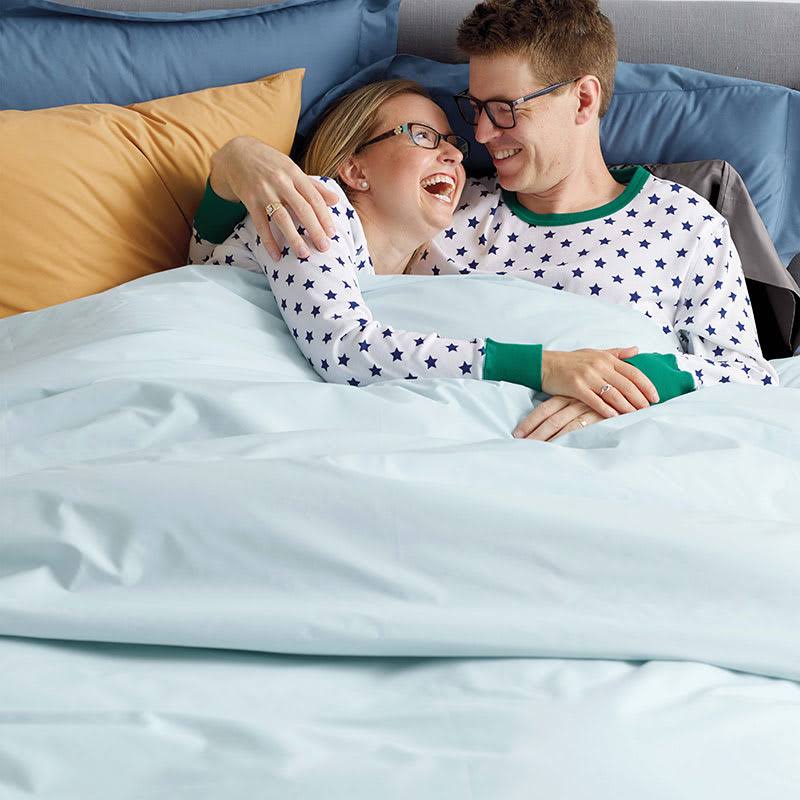 Cotton 300-Thread Count Cotton Percale Queen Deep Pocket Fitted Sheet J1713