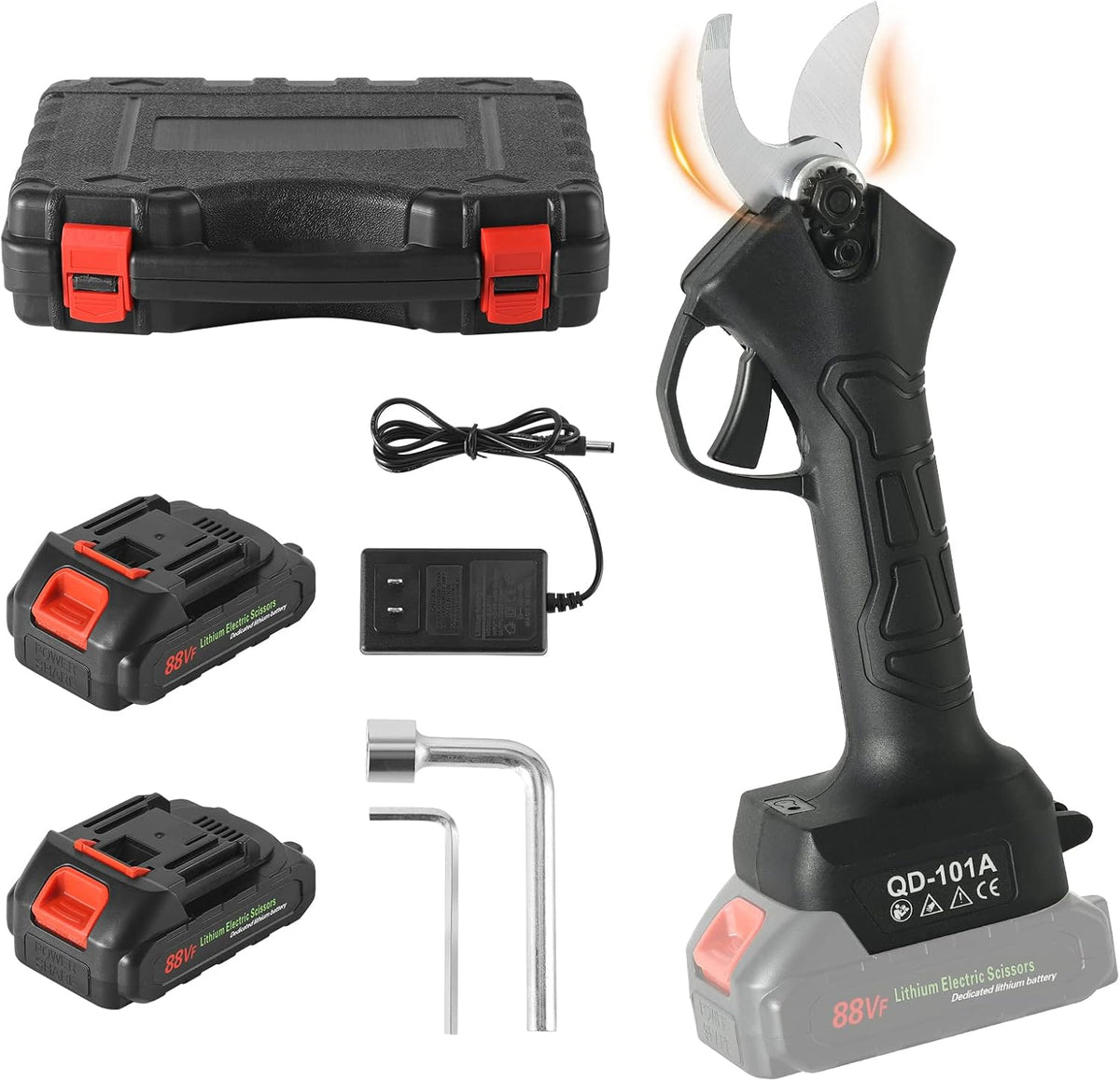 Electric Pruning Shears with Brushless Motor 2 Pack Rechargeable Battery, Max Cutting Diameter 1.2 Inch U594454