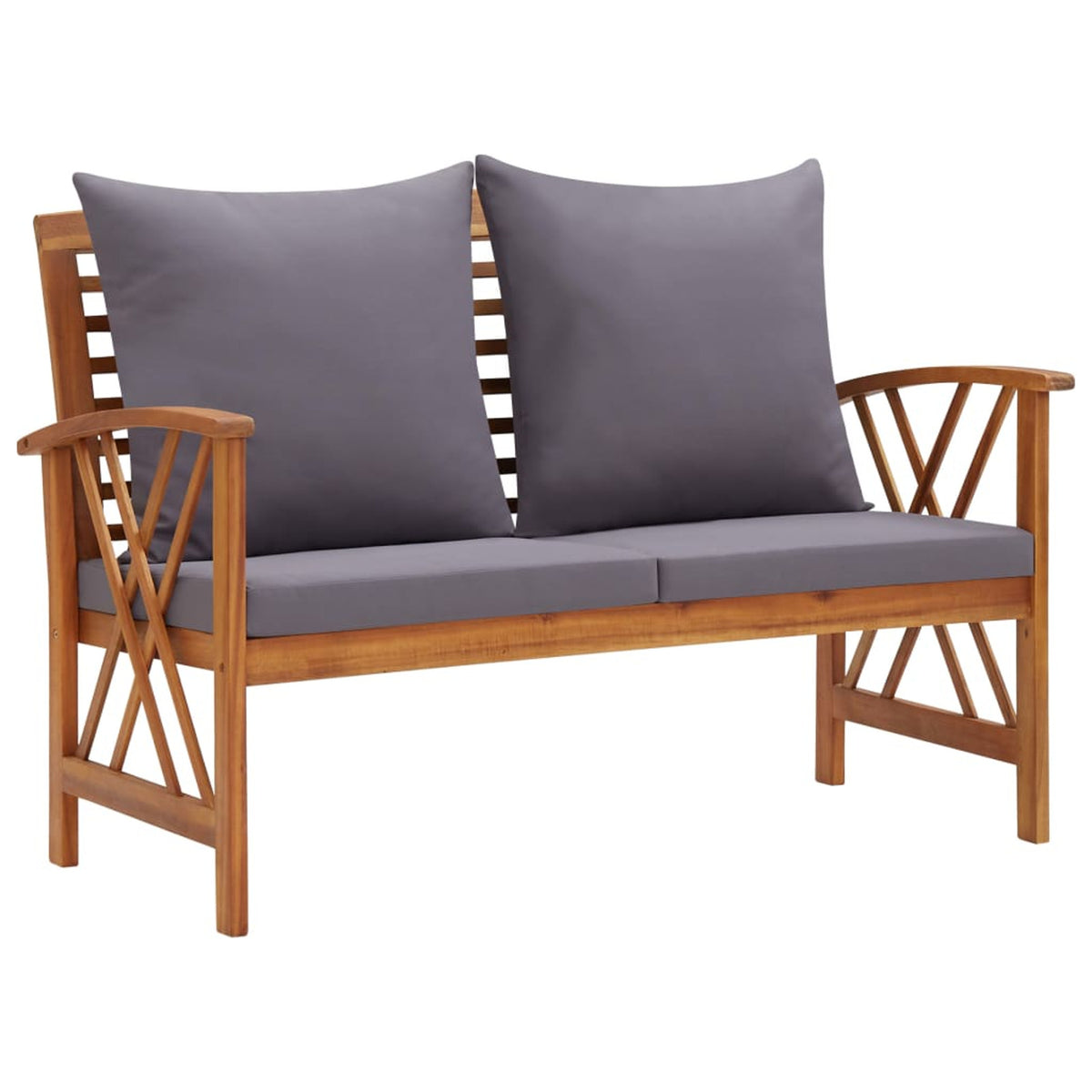 2 Piece Solid Acacia Wood Garden Set with Cushions J175393