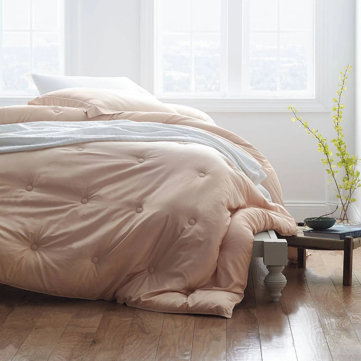Green Full Cotton Bamboo Sateen Comforter Y722866