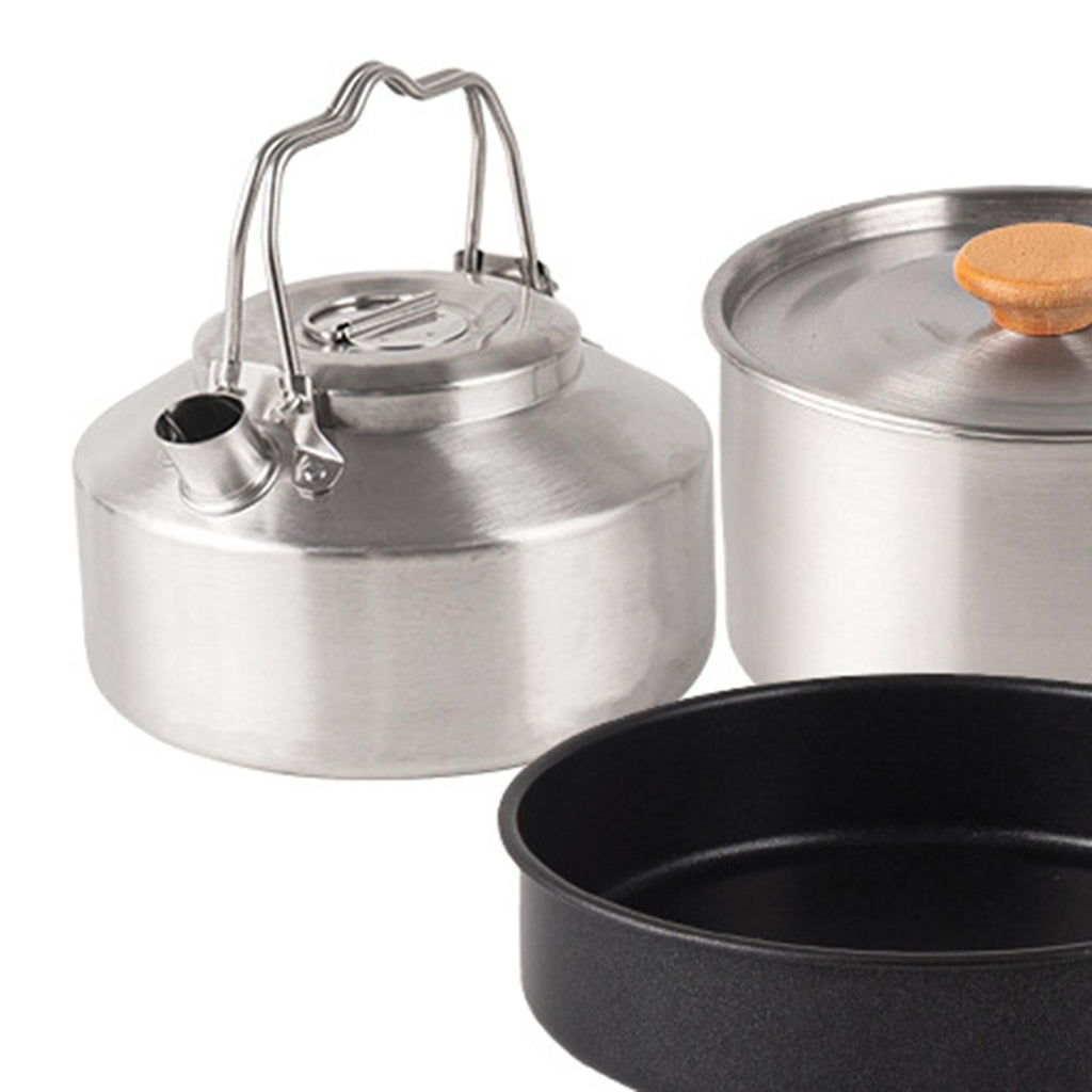 Camping Cookware Set with Saucepan and Kettle N757174