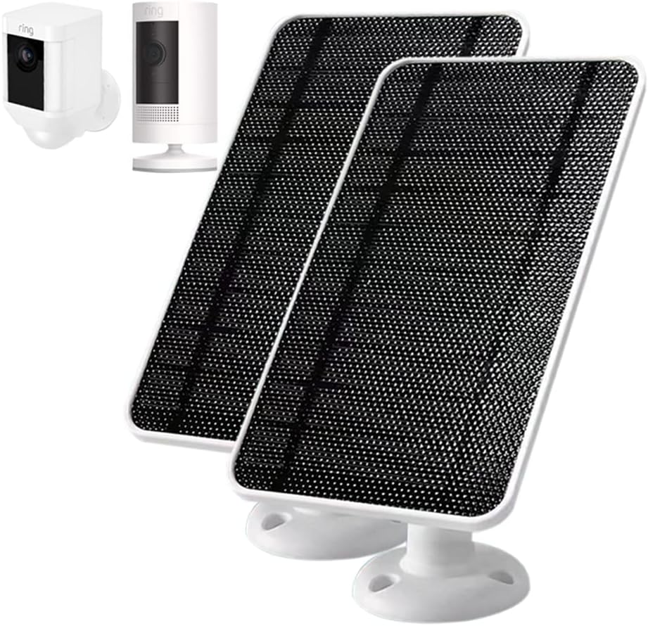 Solar Panel for Spotlight Cam Battery and Stick Up Cam Battery, Weatherproof Continuous Power Supply with 13 FT Cable and Adjustable Wall Mount (2 Pack) L79944