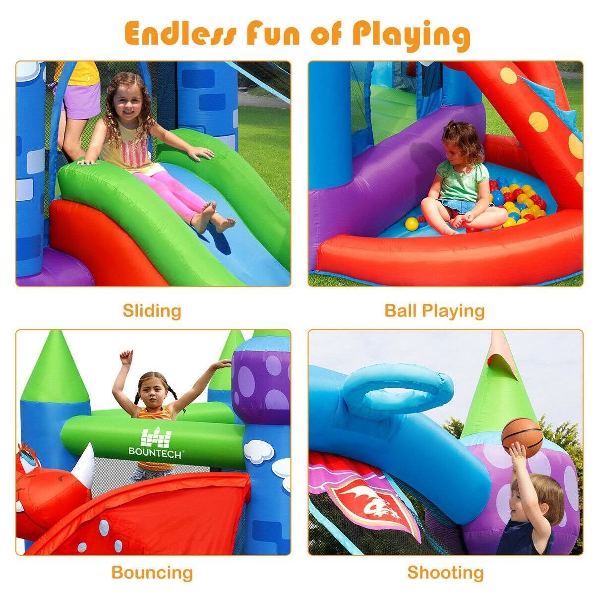 Inflatable Bounce House Dragon Slide Bouncer Castle C8364