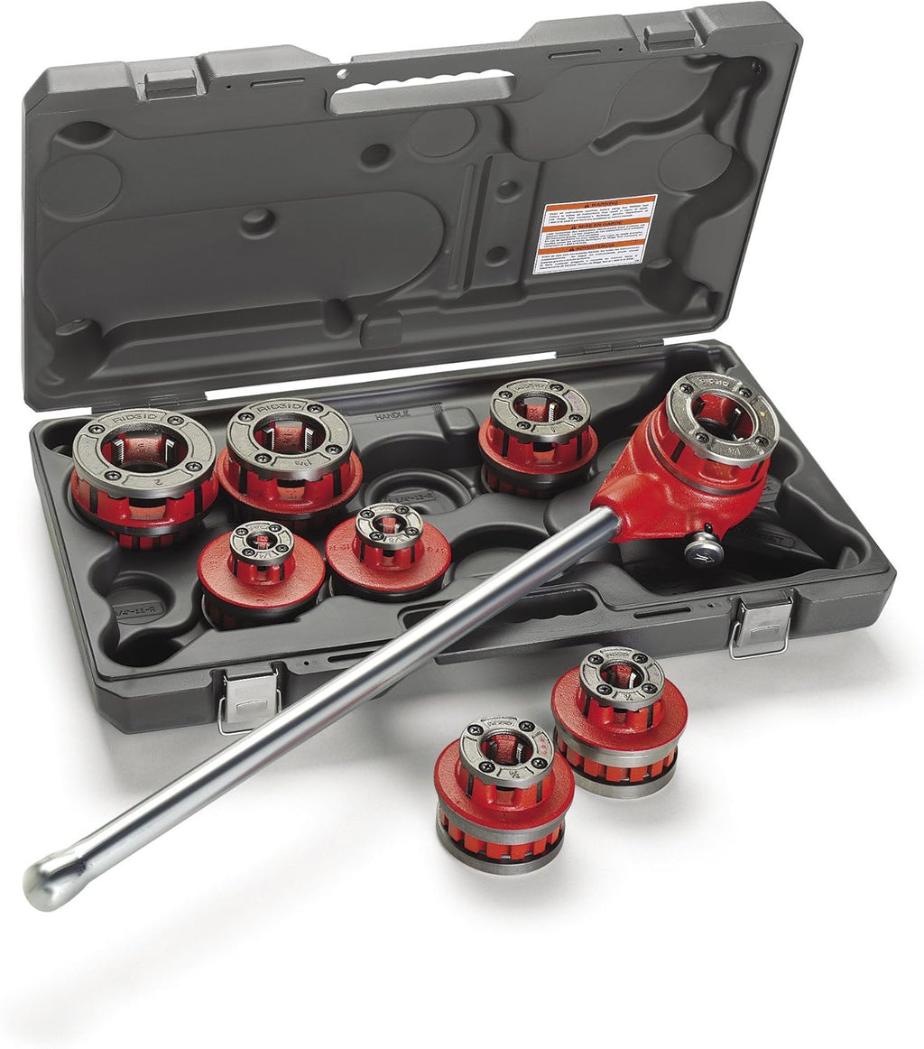 Ratchet Threader Set, 1/2-Inch to 1-1/4-Inch NPT Pipe Threading Dies and Manual Ratcheting Pipe Threader with Carrying Case L132