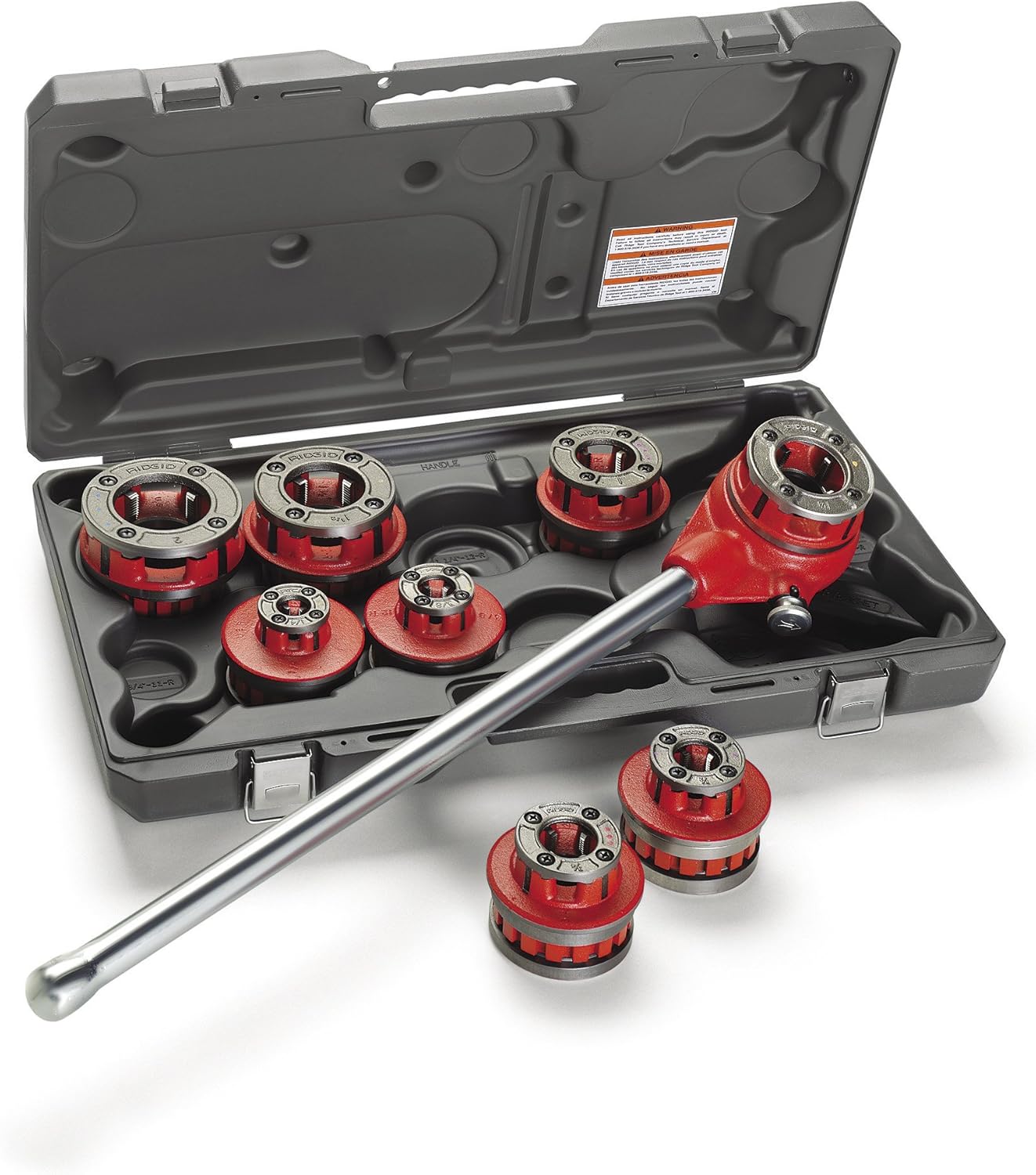 Ratchet Threader Set, 1/2-Inch to 1-1/4-Inch NPT Pipe Threading Dies and Manual Ratcheting Pipe Threader with Carrying Case L132
