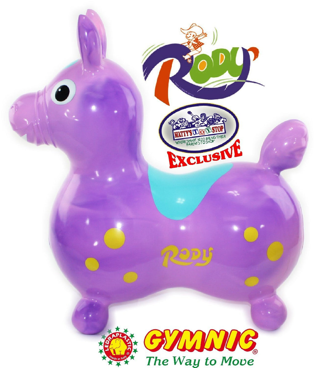 Purple & Pink Swirl Inflatable Bounce & Ride Horse C655
