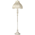 Antique White Cream Scallop Fabric Dome Shade Floor Lamp U818325