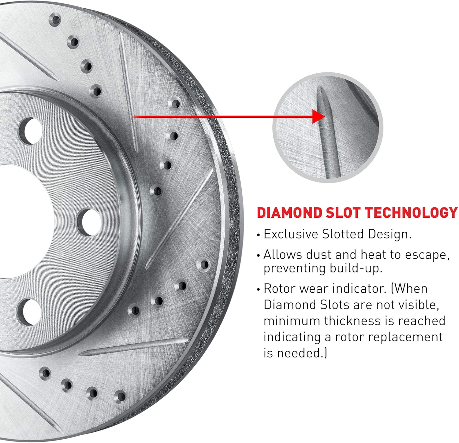 Rear Drilled and Slotted Brake Rotors with Ceramic Brake Pads and Hardware Kit T58702