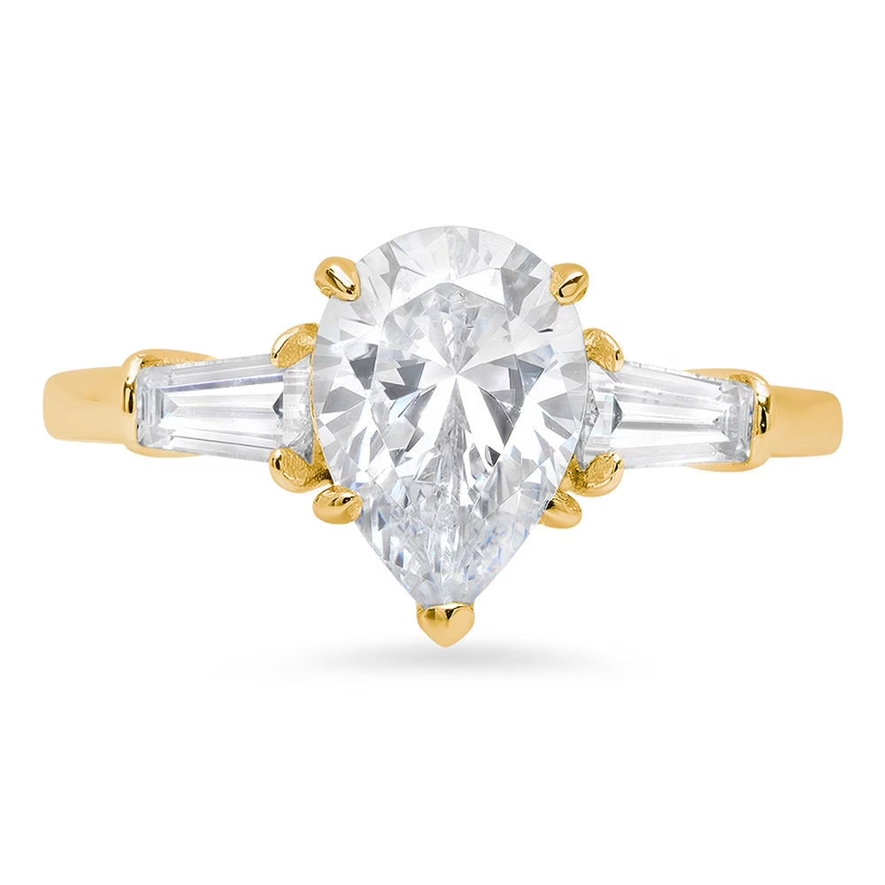 2.3 ct Pear Cut Natural Diamond Engagement Ring L3197