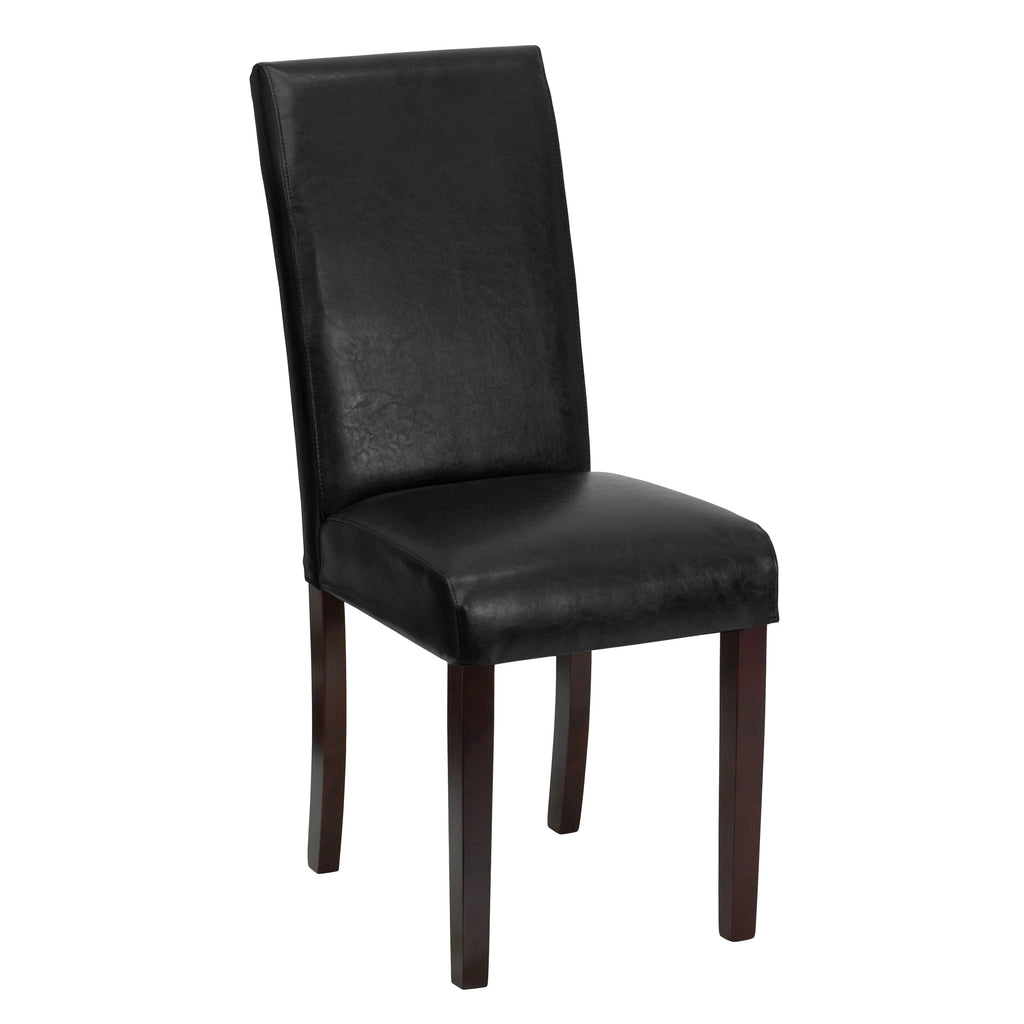 Black Faux Leather Panel Back Parson's Chair Z73930