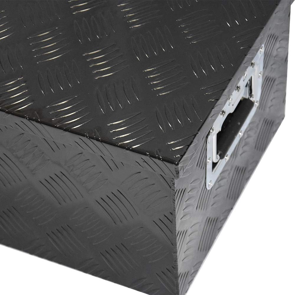 Black Aluminum Camper Tool Box with Lock Y808938
