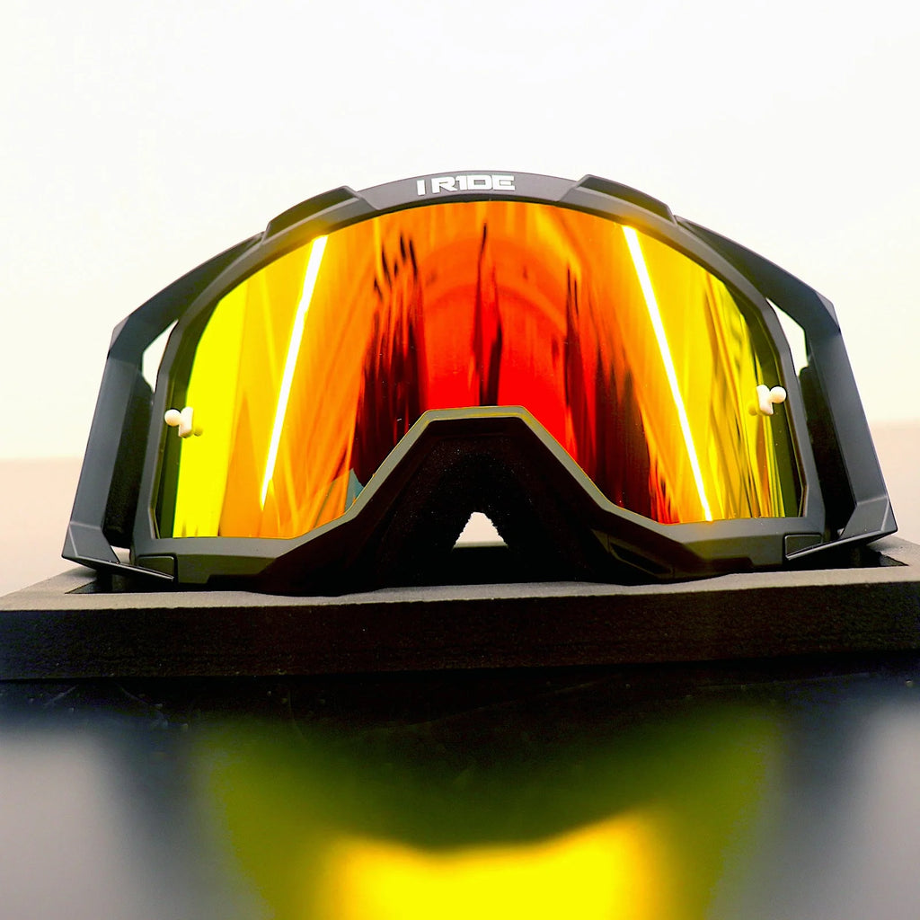 Orange Mirror Lenses Motocross Mx Goggles with Clear Lenses L704043
