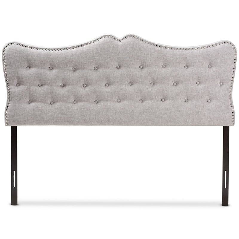Tufted King Panel Headboard in Grayish Beige Q57177